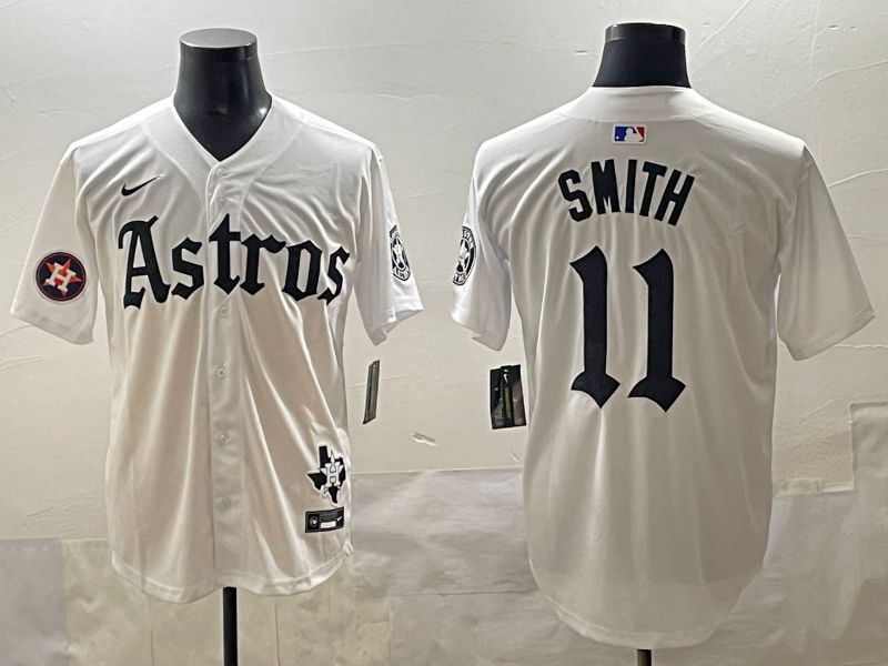 Men 2025 Houston Astros #11 Smith White Five generations Joint Name Nike MLB Jersey style 48->houston astros->MLB Jersey